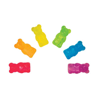 Six pack of multicolor translucent gummy bear pencil toppers