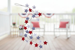 Decorative string with red, white, and blue stars