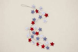 Decorative string with red, white, and blue stars