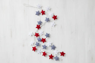Decorative string with red, white, and blue stars 