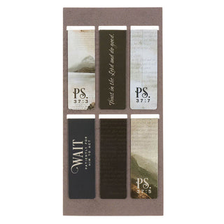 Set of 6 scenic nature magnetic bookmarks with Psalm 37 verses
