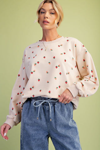 Strawberries Terry Pullover