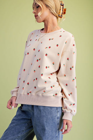 Strawberries Terry Pullover