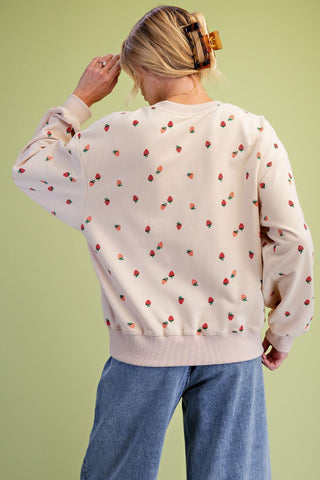 Strawberries Terry Pullover