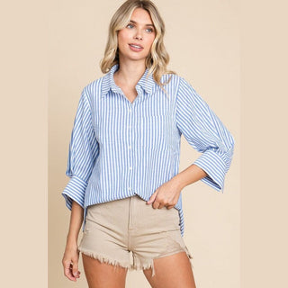 Jodifli Women’s Tops Striped Button Down Top