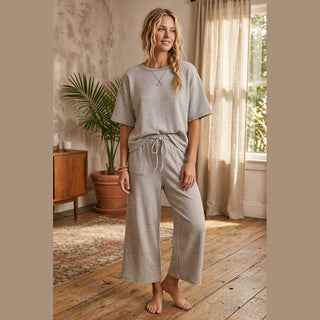 Striped Knit Top and Pants Set