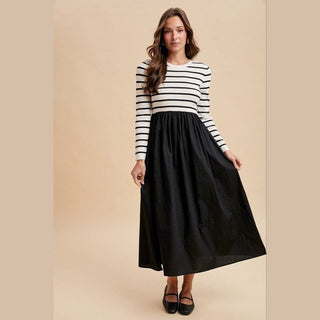 Annie Wear Women's Dresses Striped Poplin Dress