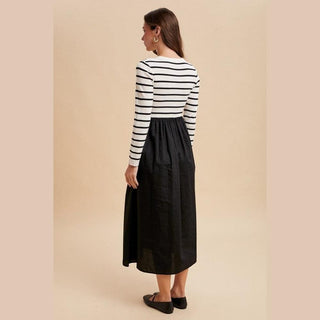 Annie Wear Women's Dresses Striped Poplin Dress