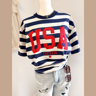 Striped USA Tee