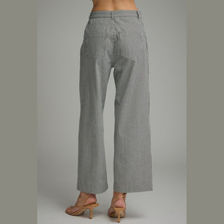Striped Wide Leg Cropped Pants