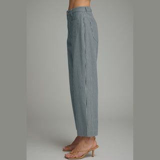 Striped Wide Leg Cropped Pants