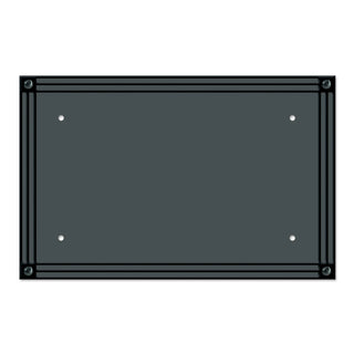 Bottom view of Studio M recycled rubber tray showing Lines pattern with mounting hardware