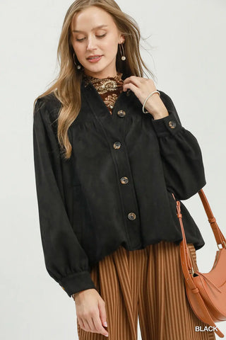 Suede Bubble Bottom Jacket