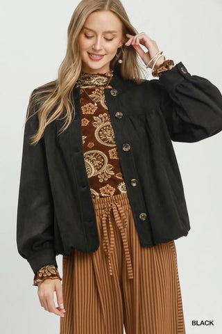 Suede Bubble Bottom Jacket