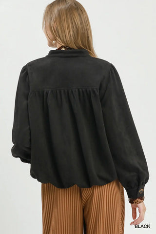 Suede Bubble Bottom Jacket
