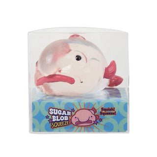 Squishy toy in packaging with 'Sugar Blob Squeeze' branding 