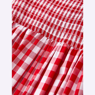 Rylee Faith Designs Children's dresses Summer Plaid Smocked Ruffle Girl Dress