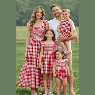 Rylee Faith Designs Children's dresses Summer Plaid Smocked Ruffle Girl Dress