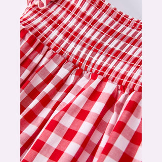 Rylee Faith Designs Children's Rompers Summer Plaid Smocked Ruffle Girl Romper
