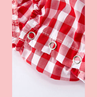 Rylee Faith Designs Children's Rompers Summer Plaid Smocked Ruffle Girl Romper