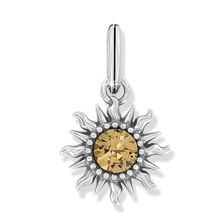 Brighton Summer Sun charm in silver with gold crystal center and diamond accents