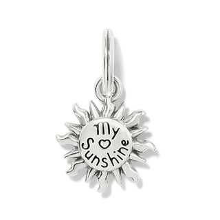 Brighton silver sun charm with 'My Sunshine' text and heart symbol