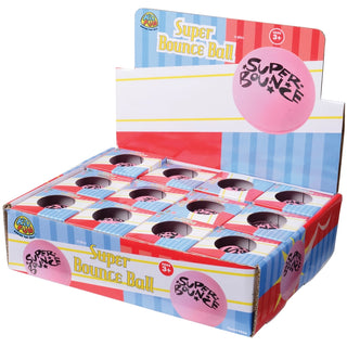 US Toy Super Bounce Ball 12-piece pink rubber ball retail display box