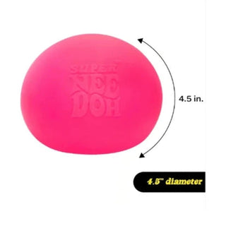 4.5 inch fuchsia pink Super NeeDoh Groovy Glob sensory ball with embossed logo