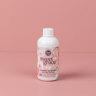 Bridgewater Sweet Grace laundry detergent 6 fl oz bottle with pink bubble pattern label
