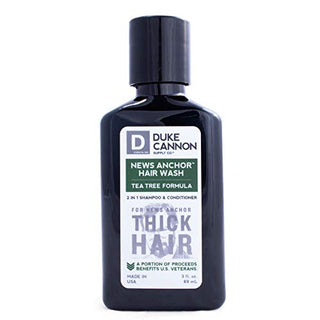 Duke Cannon News Anchor Tea Tree 2-in-1 Shampoo and Conditioner 3 oz travel bottle