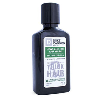 Duke Cannon News Anchor Tea Tree Formula 2-in-1 Shampoo and Conditioner 3oz travel bottle