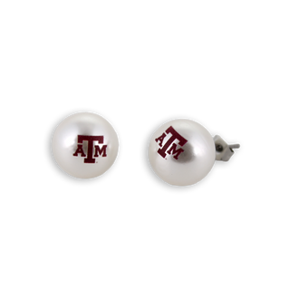 Texas A&M Pearl Stud Earrings