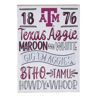 Glory Haus Home Decor Texas A & M Spirit Block