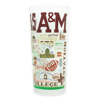 Catstudio Texas A&M University frosted glass featuring campus landmarks and College Station illustrations