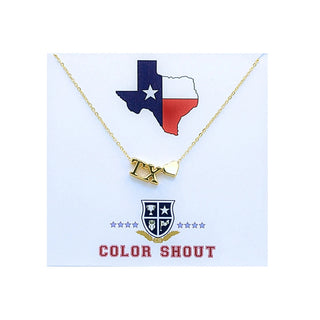 Color Shout Women's Necklaces Texas Gold Heart Necklace