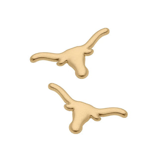 Texas Longhorns Gold Stud Earrings