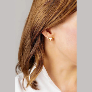 Texas Longhorns Gold Stud Earrings