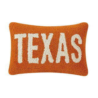 Peking Handicraft Blankets Texas Orange White Hook Pillow