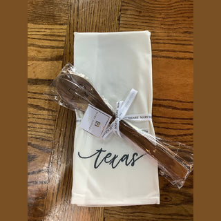 Mary Square Kitchen Tools & Utensils Texas Tea Towel & Spoon Set