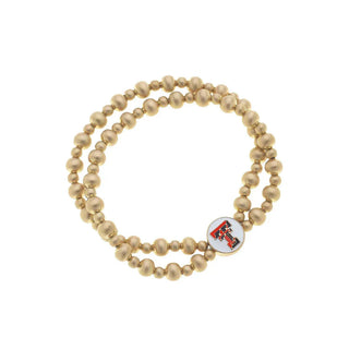 Canvas Women's Bracelets Texas Tech 2-Row Ball Bracelet
