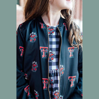 Mila & Rose Kid's Jackets Texas Tech Black Red Raider Satin Jacket