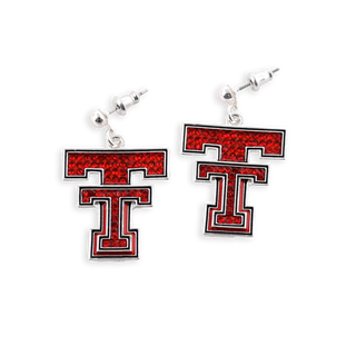 Texas Tech Crystal Logo Earrings