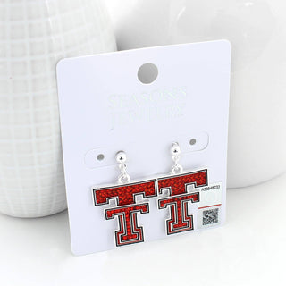 Texas Tech Crystal Logo Earrings