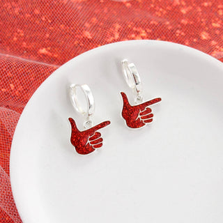 Texas Tech Glitter Hoop Earrings