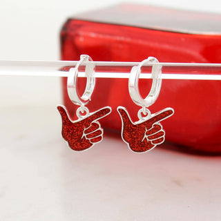Texas Tech Glitter Hoop Earrings
