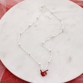 Texas Tech Glitter Logo Necklace