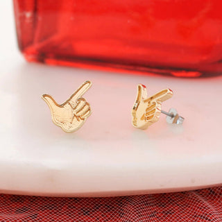 Texas Tech Gold Logo Stud Earrings