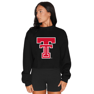 Women's black Texas Tech Double T logo crewneck sweatshirt by Lojo