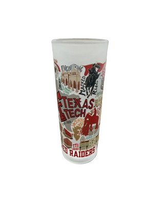 Frosted Texas Tech Red Raiders illustrated tall shot glass, Est. 1923