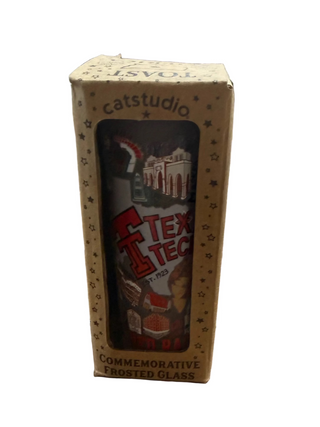 Catstudio Texas Tech University commemorative frosted shot glass in star-printed gift box